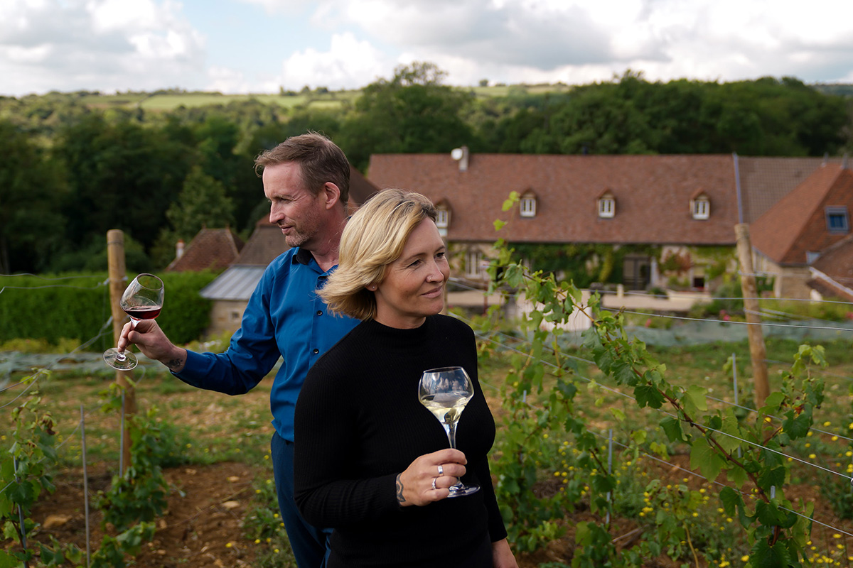 Tasting Red and White Burgundy wine in France