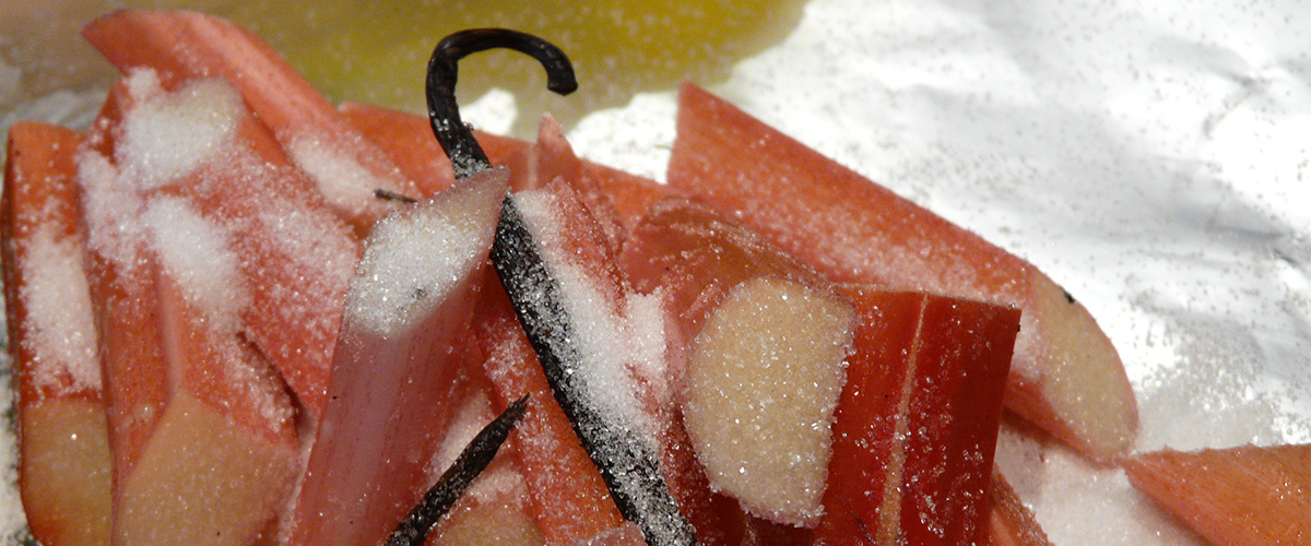 Rhubarb and sugar