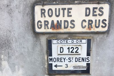 Street signs around Morey-St-Denis, Burgundy, France.
