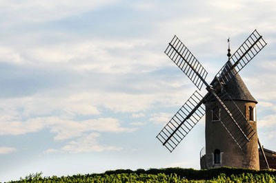 A historic windmill in Santenay, Burgundy, France.