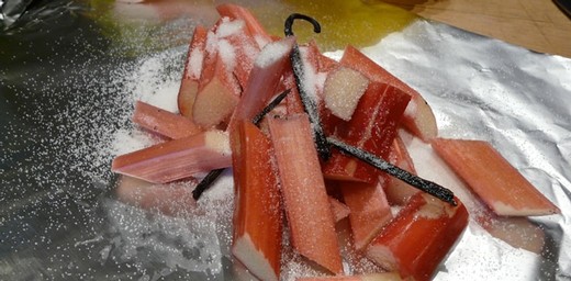 Brioche French Toast with Roasted Forced Rhubarb