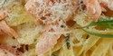 Alfredo Tagliatelle with Flaked Sea Trout and Tarragon