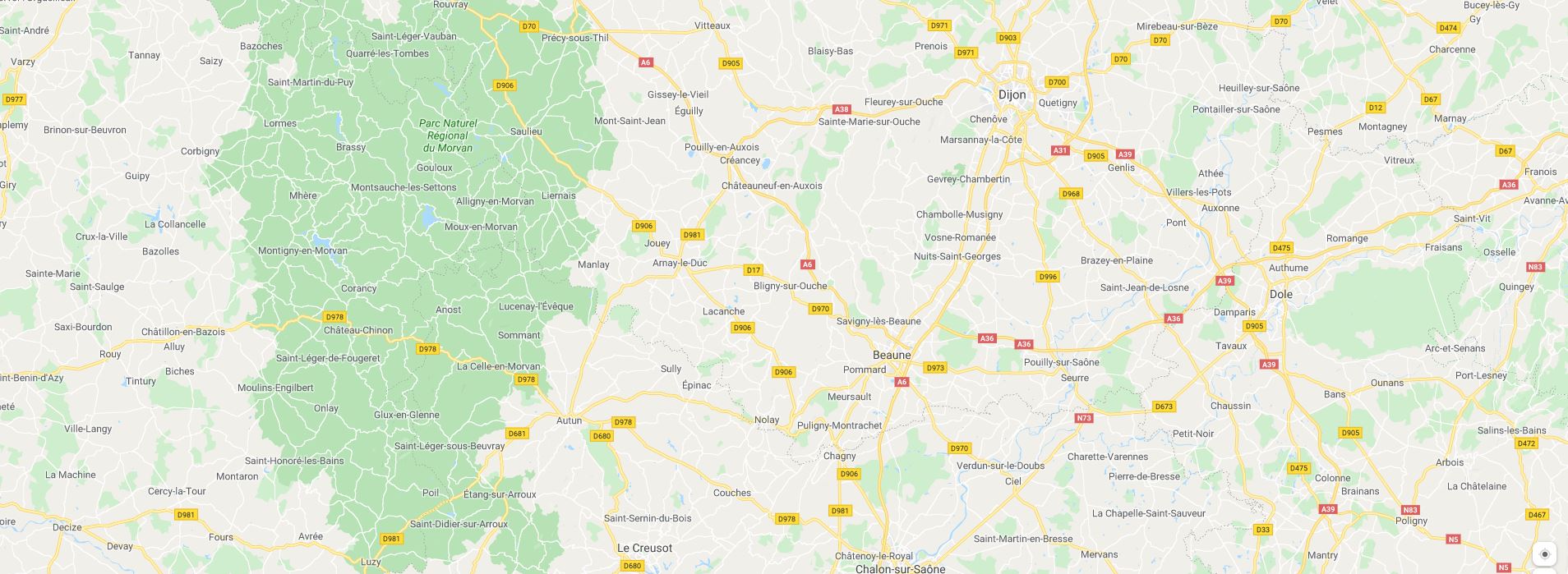 Map of Burgundy wine regions