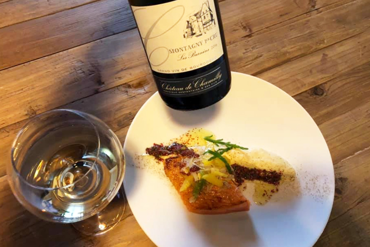 Montagny wine with fish.